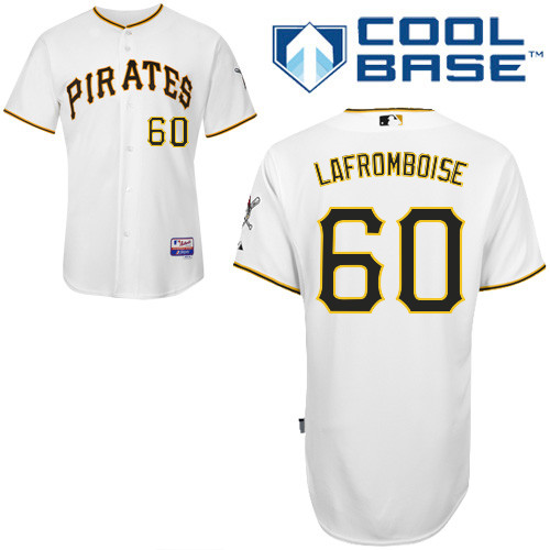 Bobby LaFromboise #60 MLB Jersey-Pittsburgh Pirates Men's Authentic Home White Cool Base Baseball Jersey